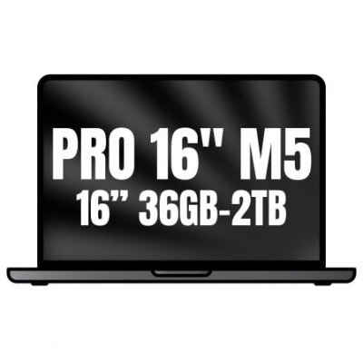 Apple Macbook Pro 16'/ M5 Max 18-Core CPU/ 36GB/ 2TB SSD/ 32-Core GPU/ Negro Espacial