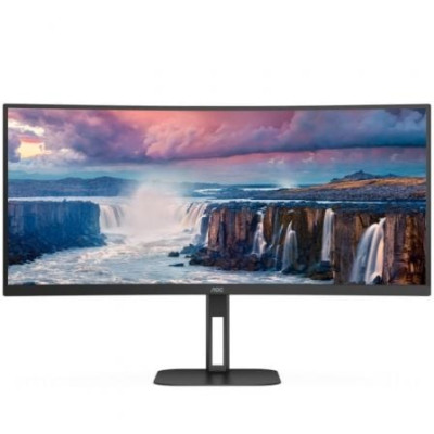 Monitor Profesional Ultrapanorámico Curvo AOC CU34V5C/BK 34'/ WQHD/ Multimedia/ Negro