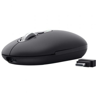 Ratón Inalámbrico Trust Seron 26018/ Batería recargable/ Hasta 3200 DPI/ Negro