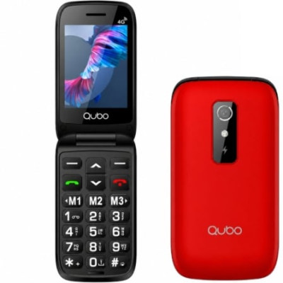 Teléfono Móvil Qubo P-220RD 4G para Personas Mayores/ Rojo