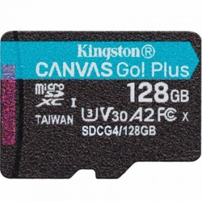 Tarjeta de Memoria Kingston CANVAS Go! Plus 128GB microSD XC/ Clase 10/ 200MBs
