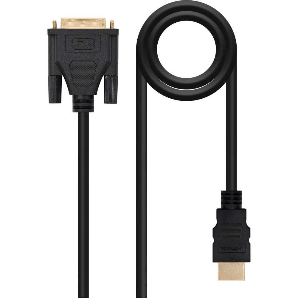 Cable HDMI Nanocable 10.15.0502/ DVI Macho - HDMI Macho/ 1.8m/ Negro | HDMI