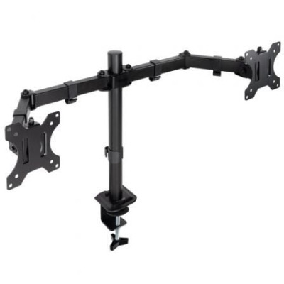 Soporte de Mesa para 2 Monitores TooQ DB1802TN-B/ Giratorio/ Inclinable/ hasta 8kg