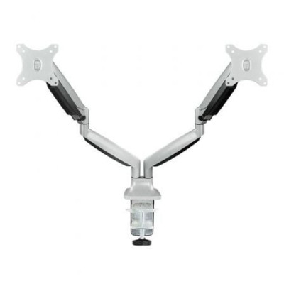 Soporte de Mesa para 2 Monitores TooQ DB3132TNR-S/ Giratorio/ Inclinable/ hasta 9kg