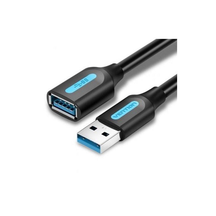Cable Alargador USB 3.0 Vention CBHBJ/ USB Macho - USB Hembra/ 5m/ Negro | USB