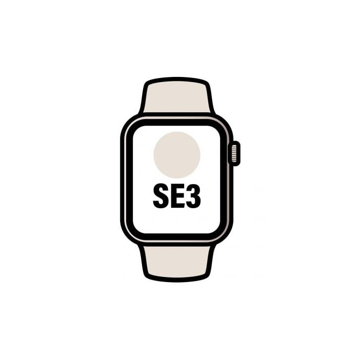 Apple Watch SE3/ GPS/ Cellular/ 44mm/ Caja de Aluminio Blanco Estrella/ Correa Deportiva Blanco Estrella M/L | Apple Watch