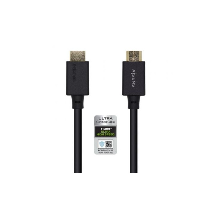 Cable HDMI 2.1 8K Aisens A150-0420/ HDMI Macho - HDMI Macho/ 50cm/ Certificado/ Negro | HDMI