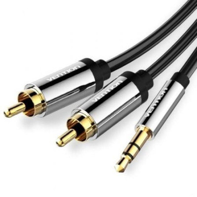 Cable Estéreo Vention BCFBJ/ Jack 3.5 Macho - 2x RCA Macho/ 5m/ Negro | Audio