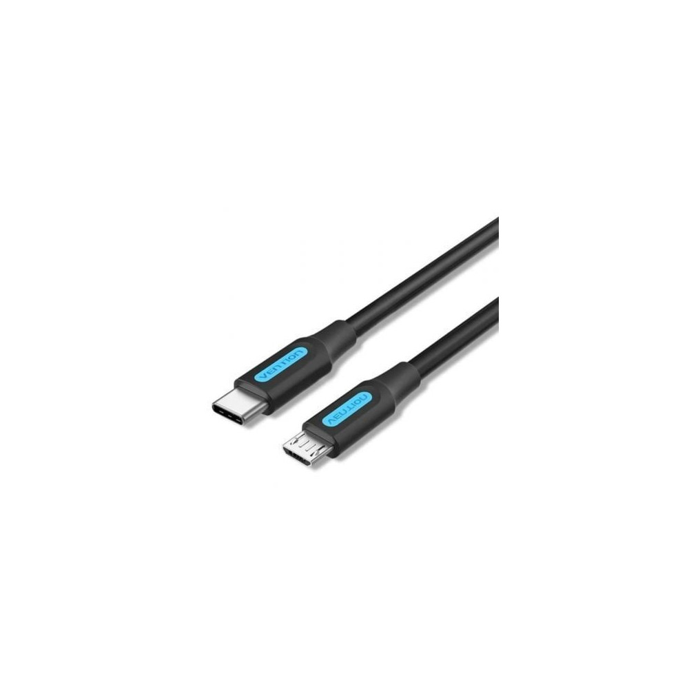 Cable USB 2.0 Tipo-C Vention COVBF/ USB Tipo-C Macho - MicroUSB Macho/ 480Mbps/ 1m/ Negro | USB