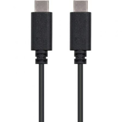 Cable USB 2.0 Tipo-C Nanocable 10.01.2301/ USB Tipo-C Macho - USB Tipo-C Macho/ 480Mbps/ 1m/ Negro