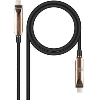 Cable USB 3.2 Tipo-C AOC Nanocable 10.01.4605/ USB Tipo-C Macho - USB Tipo-C Macho/ Hasta 60W/ 10Gbps/ 5m/ Negro