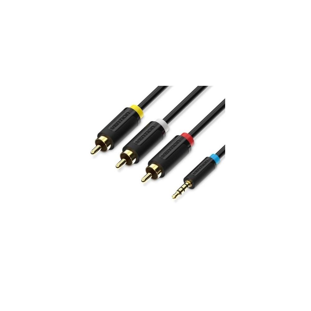 Cable Estéreo Vention BCBBG/ Jack 3.5 Macho - 3x RCA Macho/ 1.5m/ Negro | Audio