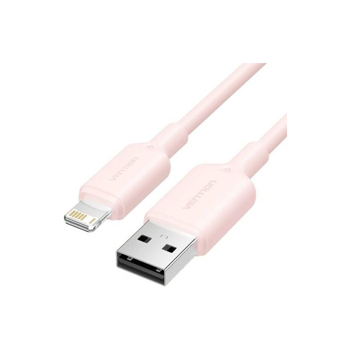 Cable USB 2.0 Lightning Vention LAMPH/ USB Macho - Lightning Macho/ 480Mbps/ 2m/ Rosa | Lightning