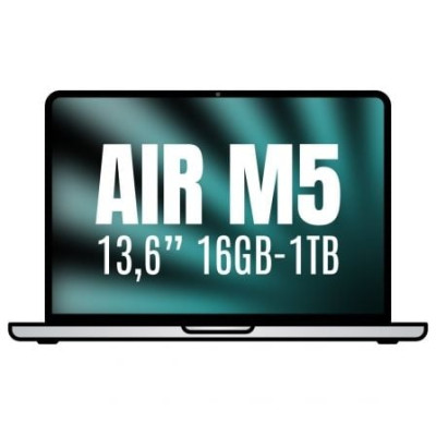 Apple Macbook Air 13,6'/ M5 10-Core CPU/ 16GB/ 1TB SSD/ 10-Core GPU/ Plata