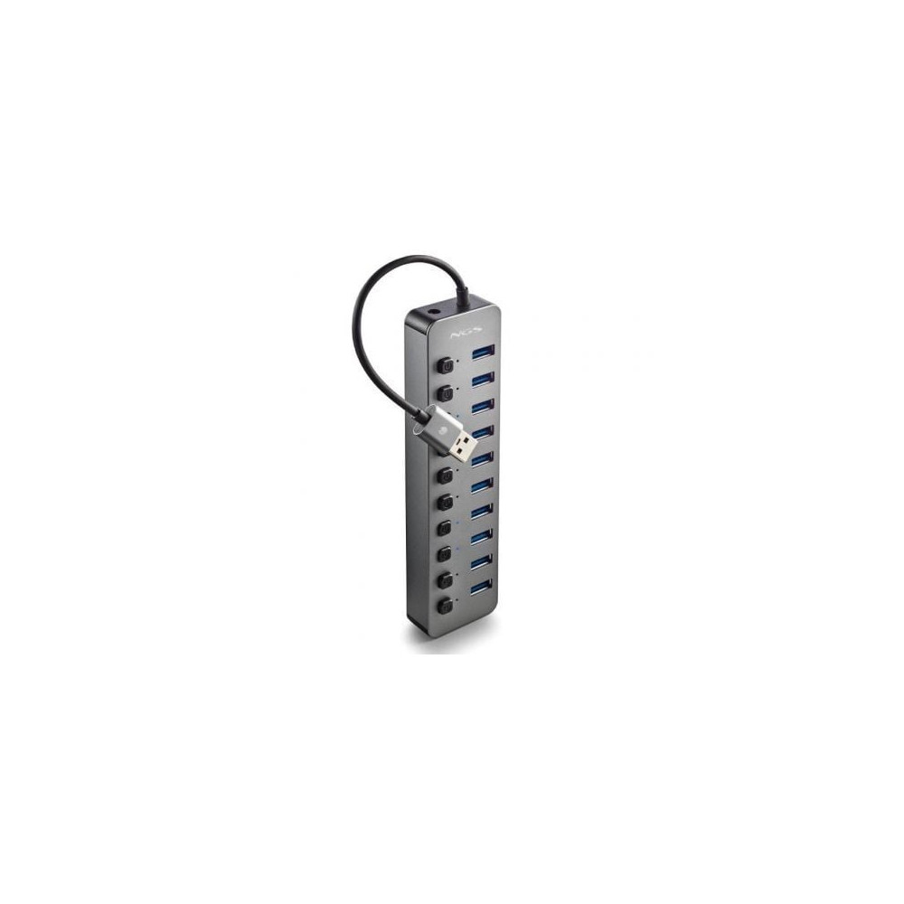 Hub USB NGS IHUB10/ 10xUSB 3.0/ Gris | Hubs USB