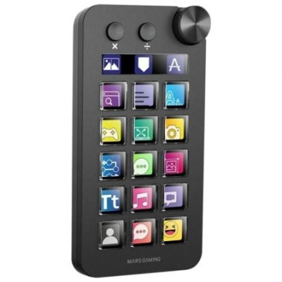 Control Deck Mars Gaming MSD-NEO/ 15 Teclas LCD/ 1 Rueda/ 2 Botones/ Negro | Accesorios Gaming