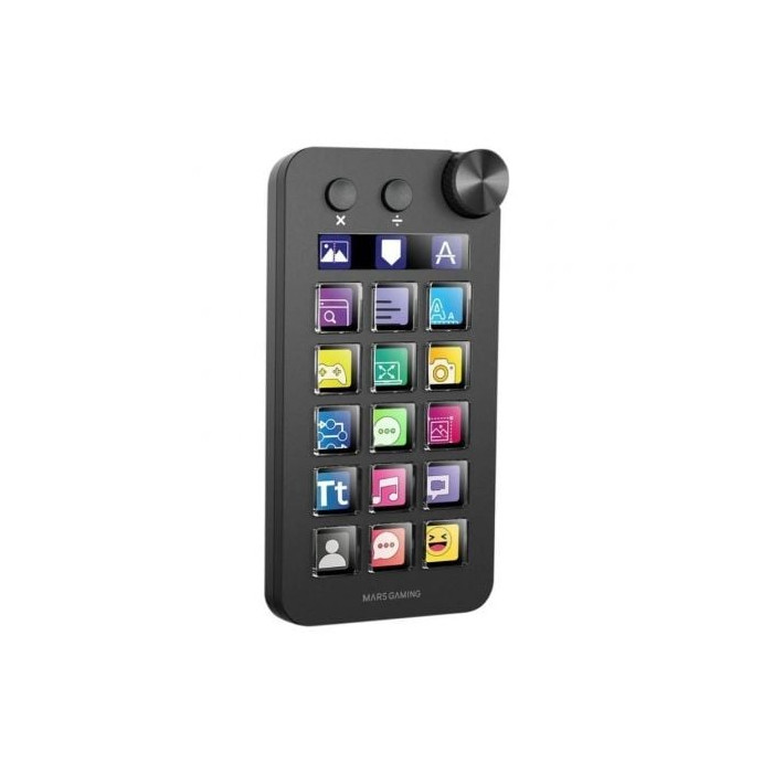 Control Deck Mars Gaming MSD-NEO/ 15 Teclas LCD/ 1 Rueda/ 2 Botones/ Negro | Accesorios Gaming