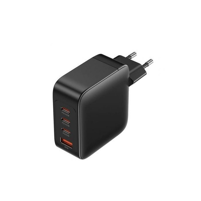 Cargador de Pared GaN Vention FEIB0-EU/ 3xUSB Tipo-C + Cable USB Tipo-C/ 1xUSB/ 140W | Cargadores +60W