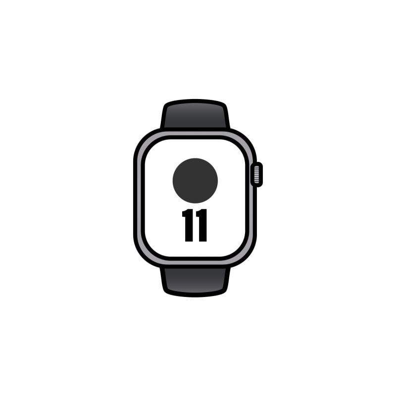 Apple Watch Series 11/ GPS/ Cellular/ 46mm/ Aluminio Gris Espacial/ Correa Deportiva Negra M/L