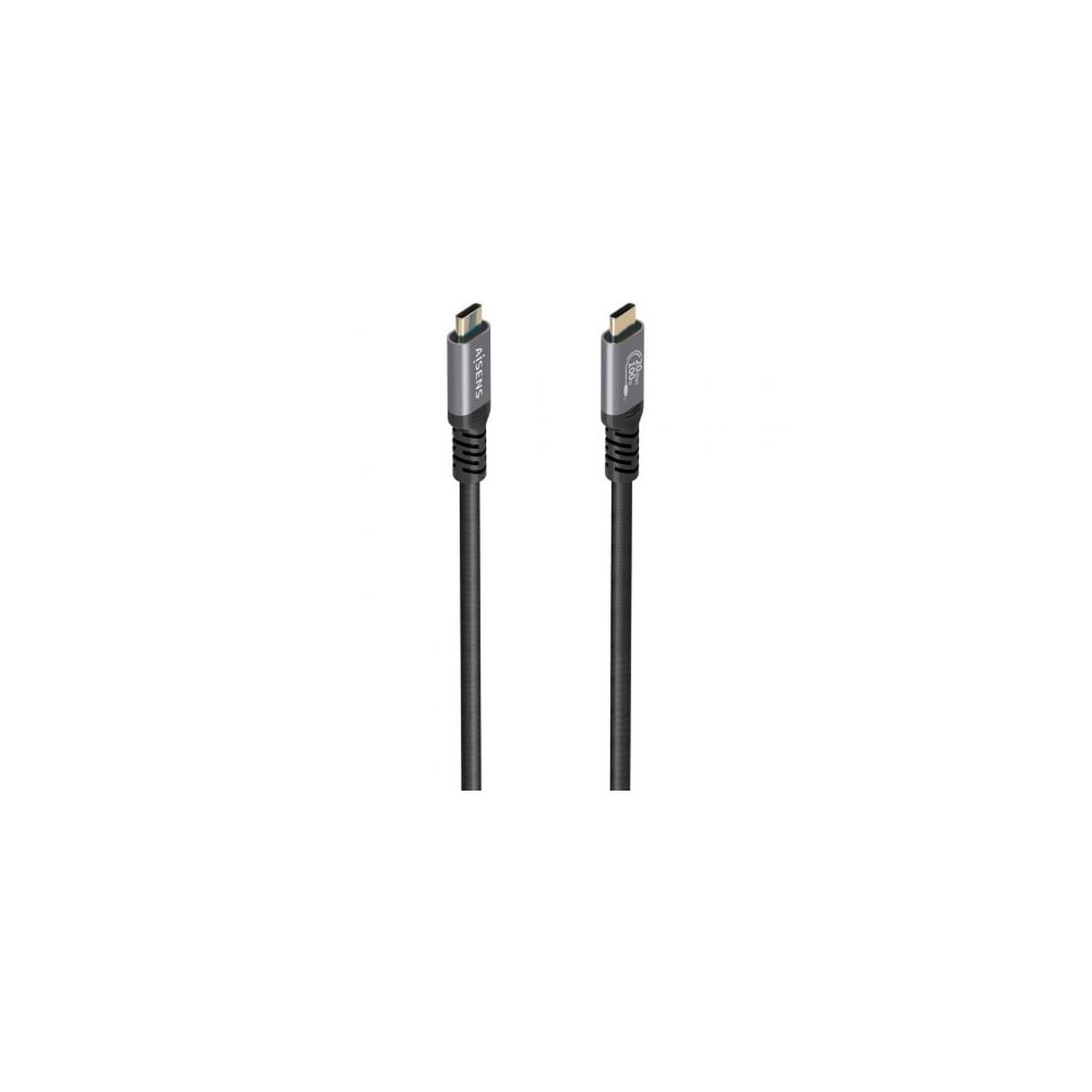 Cable USB 3.2 Tipo-C Aisens A107-0988/ USB Tipo-C Macho - USB Tipo-C Macho/ Hasta 100W/ 20Gbps/ 3m/ Negro | USB-C