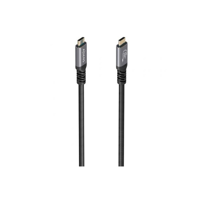 Cable USB 3.2 Tipo-C Aisens A107-0988/ USB Tipo-C Macho - USB Tipo-C Macho/ Hasta 100W/ 20Gbps/ 3m/ Negro | USB-C