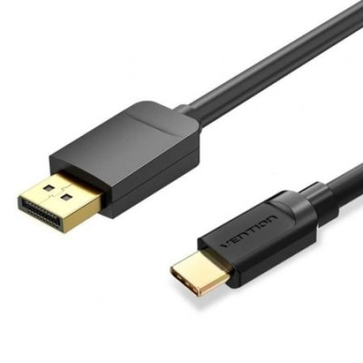 Cable Conversor Vention CGYBF/ USB Tipo-C Macho - DisplayPort Macho/ 1.5m/ Negro | VGA/DVI/DisplayPort