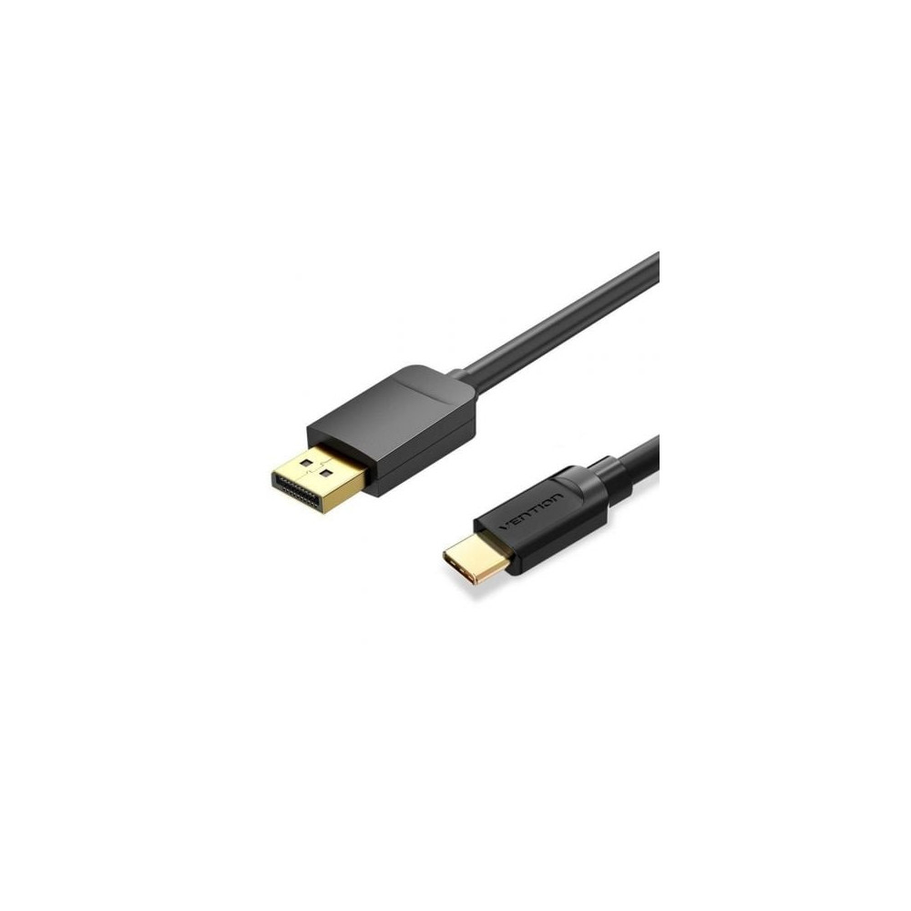 Cable Conversor Vention CGYBF/ USB Tipo-C Macho - DisplayPort Macho/ 1.5m/ Negro | VGA/DVI/DisplayPort