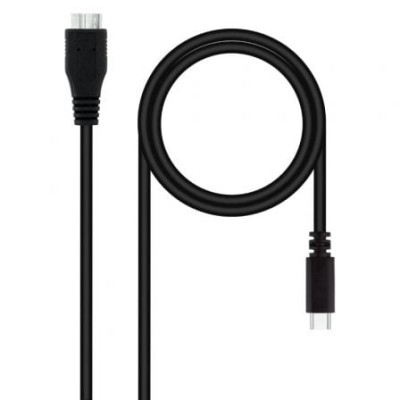 Cable USB 3.0 Tipo-C Nanocable 10.01.1201-BK/ USB Tipo-C Macho - MicroUSB Macho/ 5Gbps/ 1m/ Negro | USB