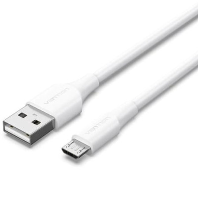 Cable USB 2.0 Vention CTIWG/ USB Macho - MicroUSB Macho/ Hasta 60W/ 480Mbps/ 1.5m/ Blanco