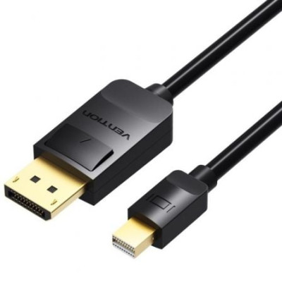 Cable Mini DisplayPort 1.4 4K Vention HAABH/ Mini DisplayPort Macho - DisplayPort Macho/ 2m/ Negro | VGA/DVI/DisplayPort