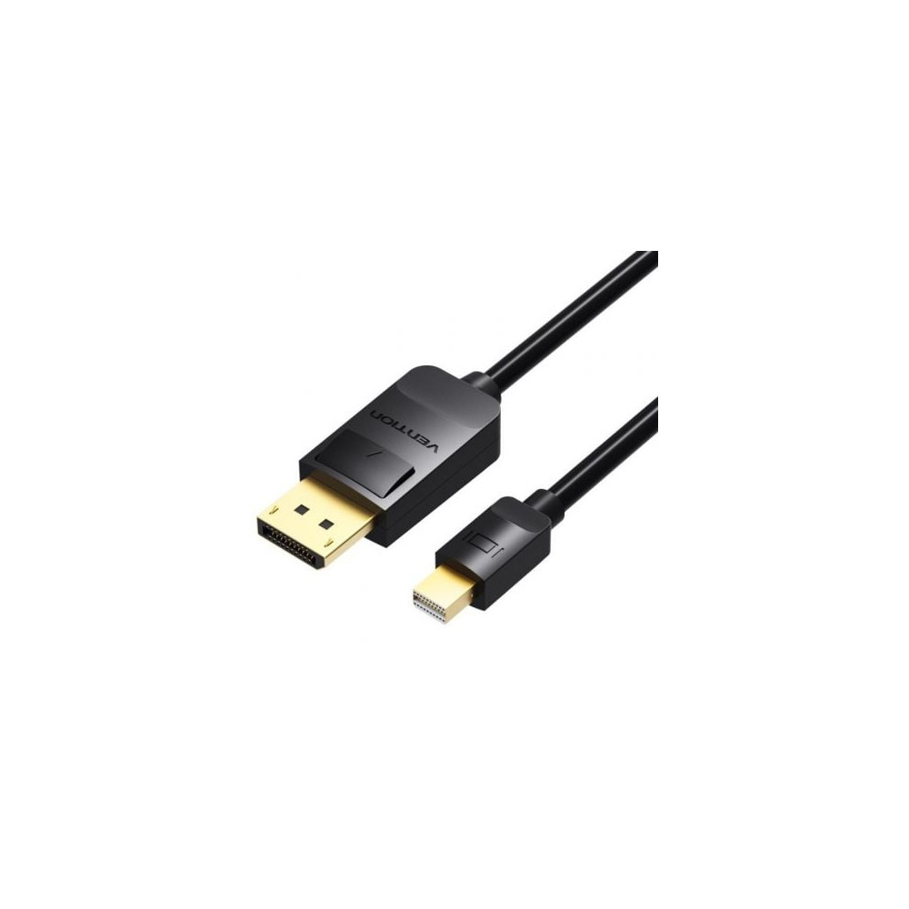 Cable Mini DisplayPort 1.4 4K Vention HAABH/ Mini DisplayPort Macho - DisplayPort Macho/ 2m/ Negro | VGA/DVI/DisplayPort