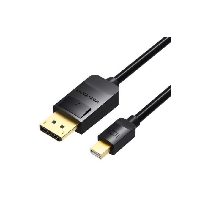 Cable Mini DisplayPort 1.4 4K Vention HAABH/ Mini DisplayPort Macho - DisplayPort Macho/ 2m/ Negro | VGA/DVI/DisplayPort