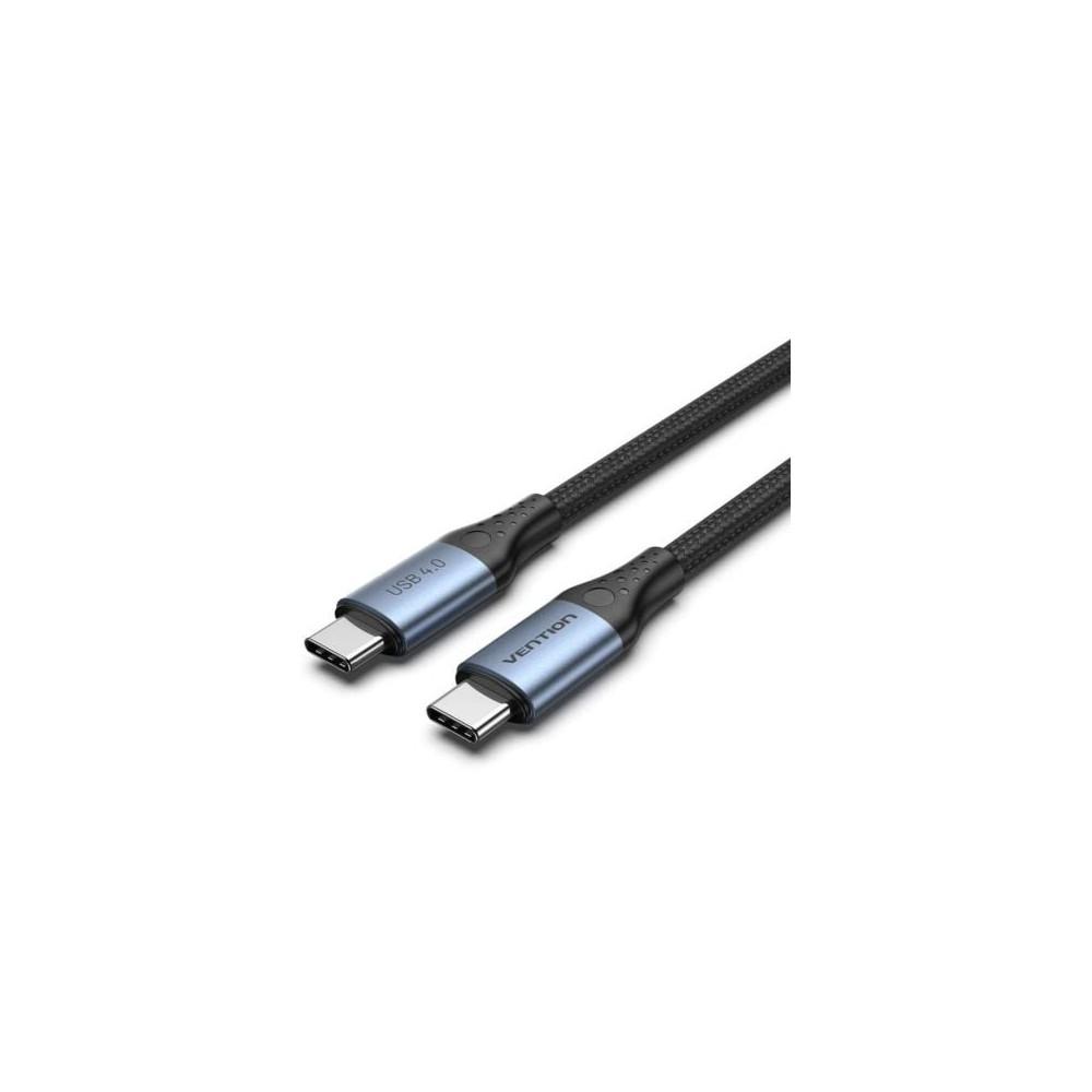 Cable USB 4.0 Tipo-C 5A Vention TAVHF/ USB Tipo-C Macho - USB Tipo-C Macho/ Hasta 240W/ 40Gbps/ 1m/ Gris | USB-C