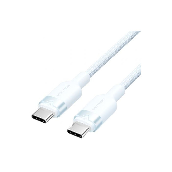 Cable USB 2.0 Tipo-C 3A Vention TRDSH/ USB Tipo-C Macho - USB Tipo-C Macho/ Hasta 60W/ 480Mbps/ 2m/ Azul | USB-C