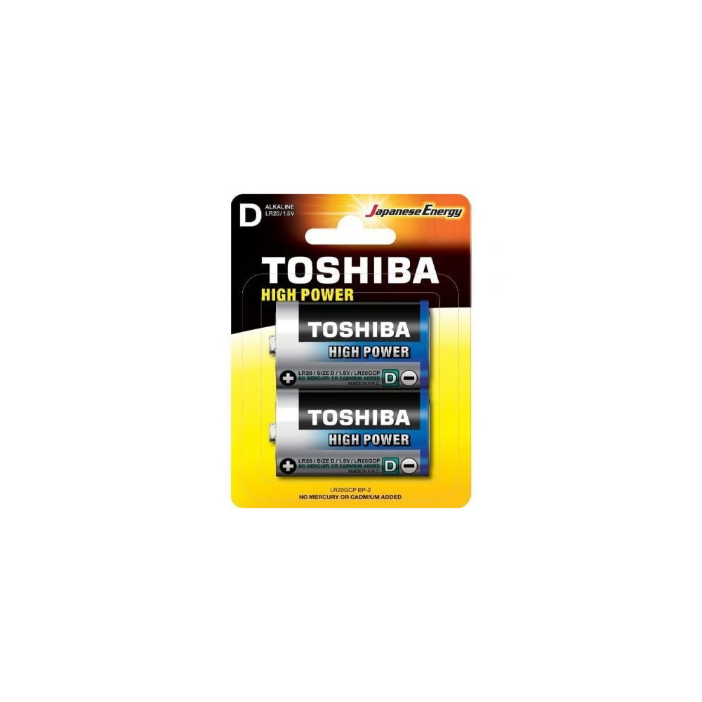 Pack de 2 Pilas D 2 Toshiba LR20/ 1.5V/ Alcalinas | Pilas