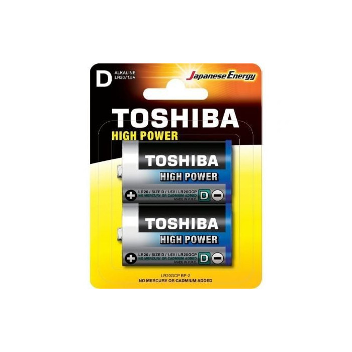 Pack de 2 Pilas D 2 Toshiba LR20/ 1.5V/ Alcalinas | Pilas
