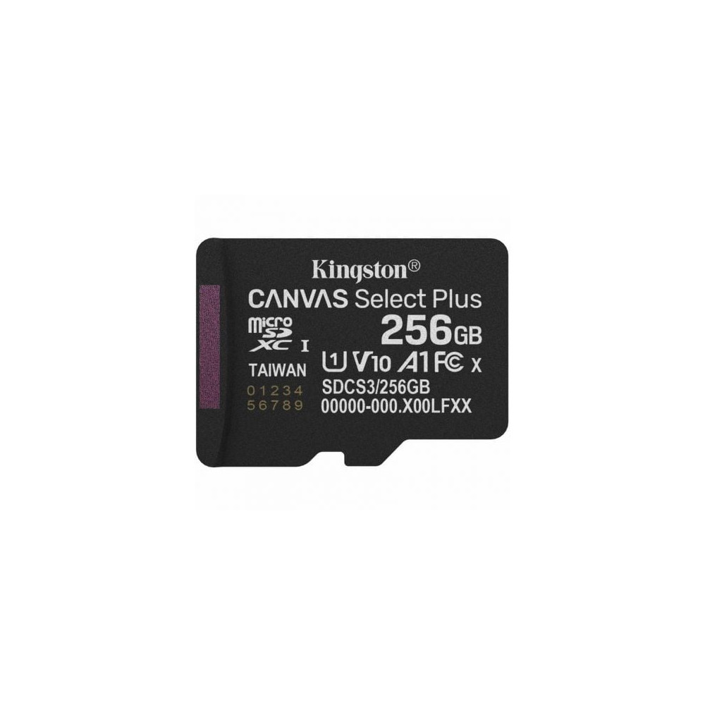 Tarjeta de Memoria Kingston CANVAS Select Plus 256GB microSD XC/ Clase 10/ 150MBs | Tarjetas de Memoria