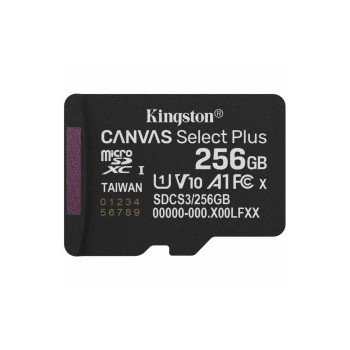 Tarjeta de Memoria Kingston CANVAS Select Plus 256GB microSD XC/ Clase 10/ 150MBs | Tarjetas de Memoria