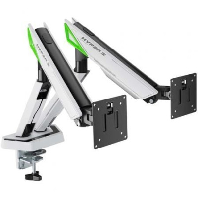 Soporte de Mesa Gaming con Contrapeso para 2 Monitores Aisens DT38TSR-345/ Giratorio/ Inclinable/ hasta 16kg | Soportes PC y Mon