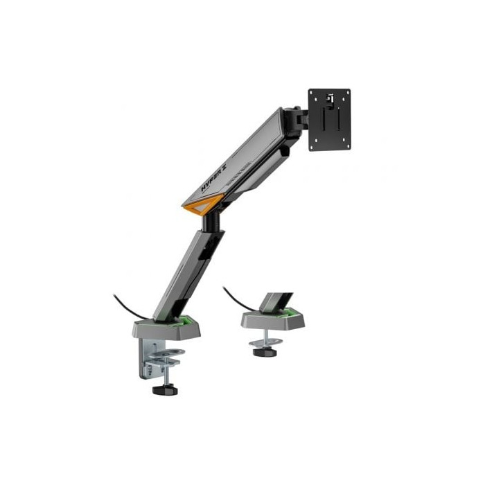 Soporte de Mesa Gaming para Monitor Aisens DT49TSRRGB-347/ Giratorio/ Inclinable/ hasta 16kg/ con Iluminación RGB | Soportes PC 