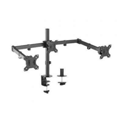 Soporte de Mesa para 3 Monitores Aisens DT27TSR-061/ Giratorio/ Inclinable/ hasta 7kg | Soportes PC y Monitor