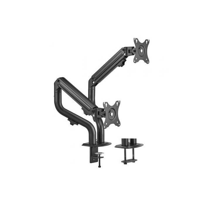 Soporte de Mesa para 2 Monitores Aisens DT32TSR-141/ Giratorio/ Inclinable/ hasta 8kg | Soportes PC y Monitor