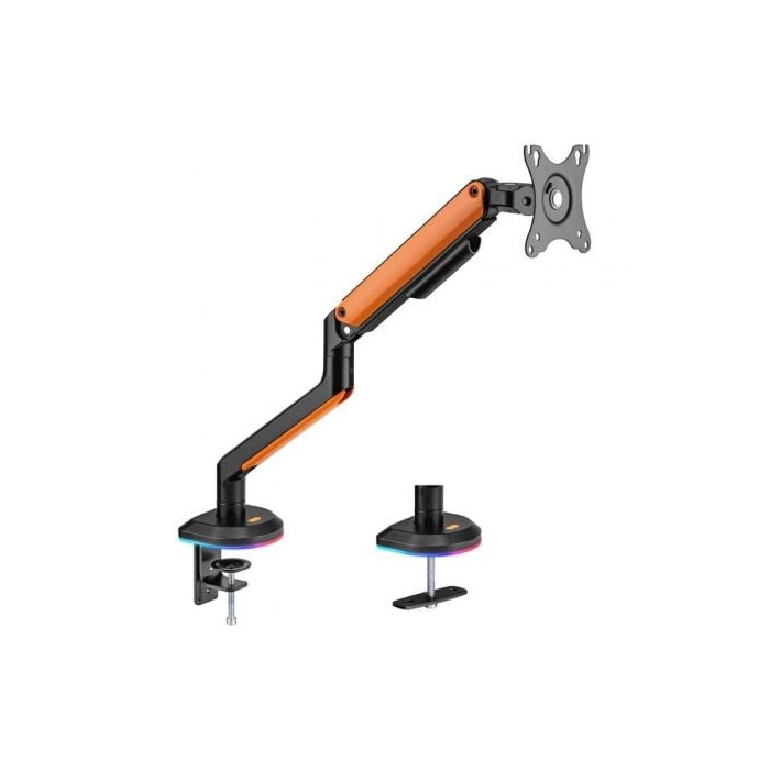 Soporte de Mesa Gaming con Contrapeso para Monitor y TV Aisens DT32TSR-249/ Giratorio/ Inclinable/ hasta 9kg/ con Iluminación RG