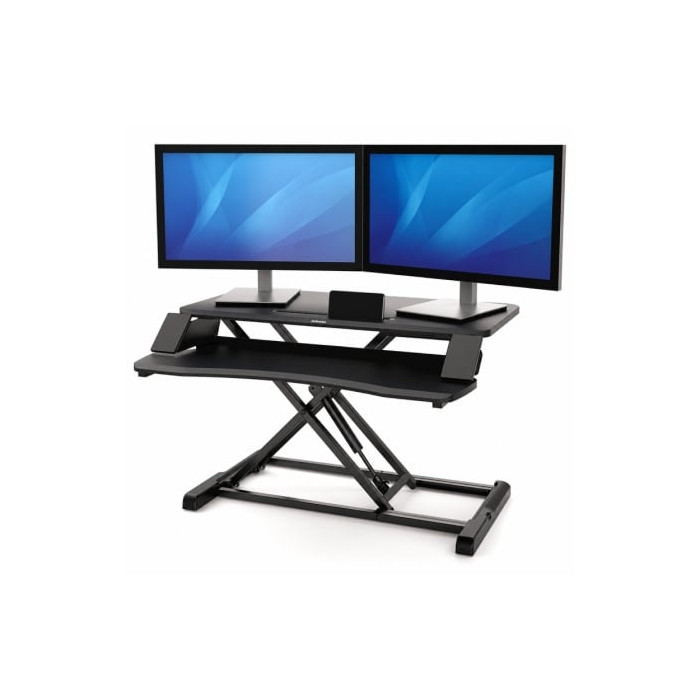 Soporte de Sobremesa Elevable Fellowes Sit-Stand Lotus Corsivo/ hasta 15kg/ Negro | Soportes PC y Monitor