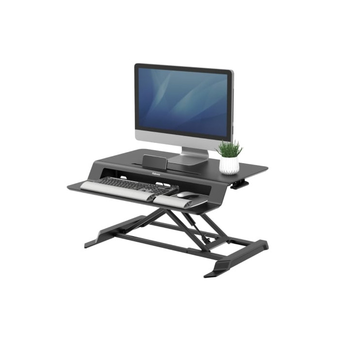 Soporte de Sobremesa Elevable Fellowes Sit-Stand Lotus LT/ hasta 17kg/ Negro | Soportes PC y Monitor