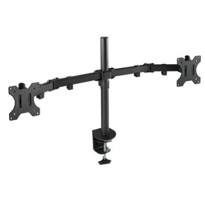 Soporte de Mesa para 2 Monitores TooQ DB1232TN-B/ Giratorio/ Inclinable/ hasta 8kg | Soportes PC y Monitor