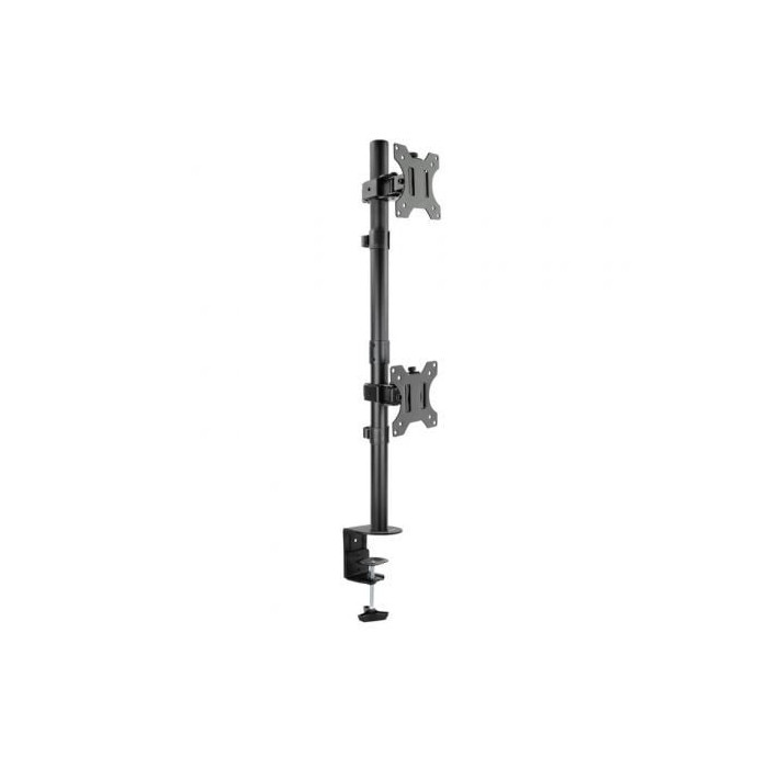 Soporte de Mesa para 2 Monitores TooQ DB1233TNV-B/ Giratorio/ Inclinable/ hasta 8kg | Soportes PC y Monitor