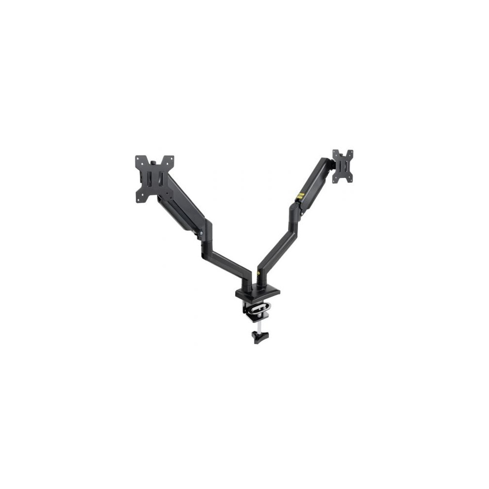 Soporte de Mesa para 2 Monitores TooQ DB1434TNR-B/ Giratorio/ Inclinable/ hasta 10kg | Soportes PC y Monitor