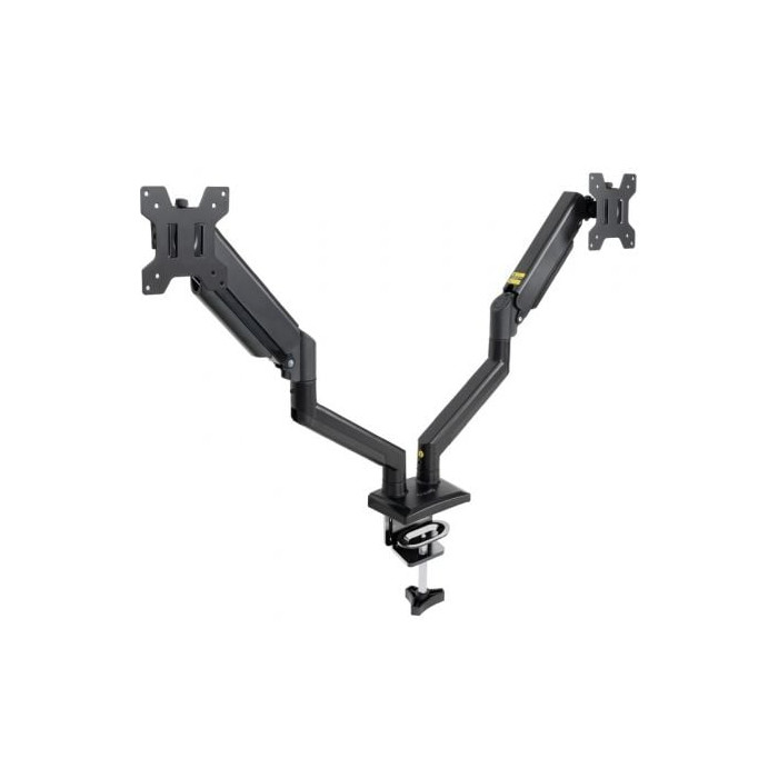 Soporte de Mesa para 2 Monitores TooQ DB1434TNR-B/ Giratorio/ Inclinable/ hasta 10kg | Soportes PC y Monitor