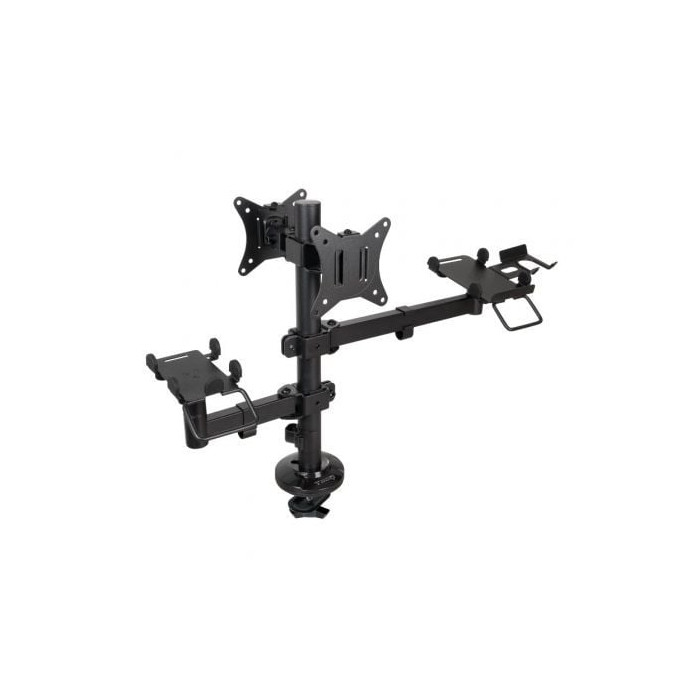 Soporte de Mesa para 2 Monitores, TPV, Impresora, Términal y Lector TooQ TQPM0002/ Giratorio/ Inclinable/ hasta 9kg | Soportes P